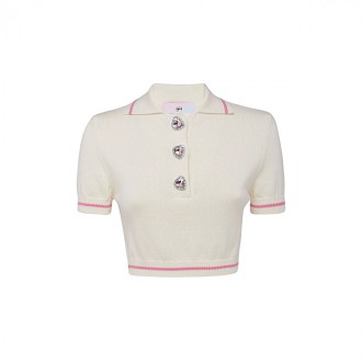 Chiara Ferragni - Cream Cotton Polo Shirt