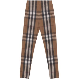 BURBERRY leggings elasticizzati beige a vita alta in stampa Vintage Check