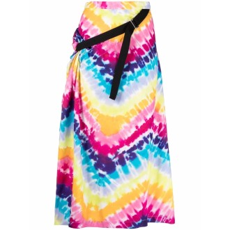 KENZO Gonna midi a portafoglio multicolore tie-dye