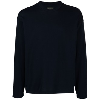 ROBERTO COLLINA Maglia girocollo in cotone blu