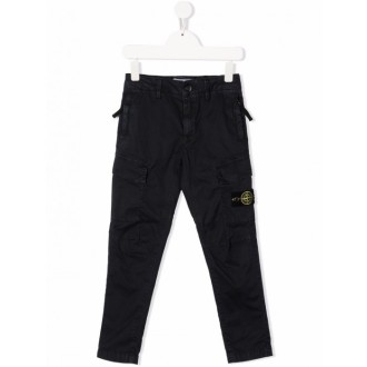 Stone Island - Navy Blue Cotton Trousers