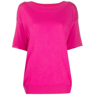 SNOBBY SHEEP t-shirt rosa a maniche corte in cotone e seta