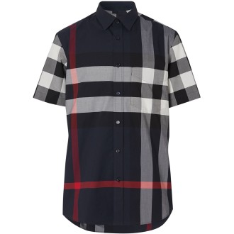 BURBERRY camicia a maniche corte Vintage Check multicolore blu