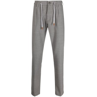 ELEVENTY pantalone grigio in lana a gamba dritta