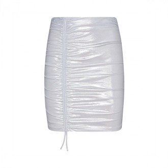 Rotate - Silver Nylon Mini Skirt