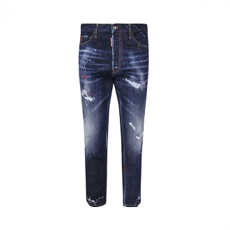 Dsquared2 - Dark Blue Cotton Denim Jeans