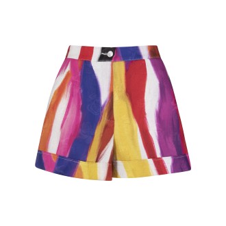 STELLA JEAN Shorts Bianchi Donna Con Stampa Multicolore