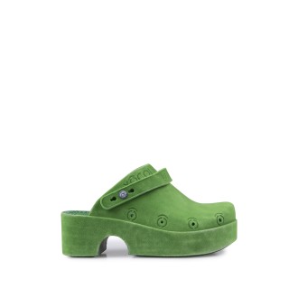 XOCOI Clogs Washed Verde Donna