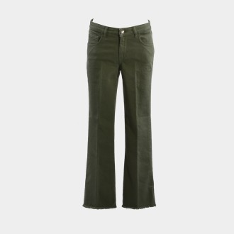Pantalone 5 tasche in cotone verde