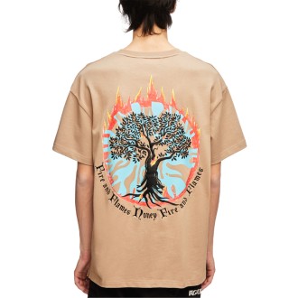 Acupuncture T-shirt Manica Corta Uomo Flames Beige