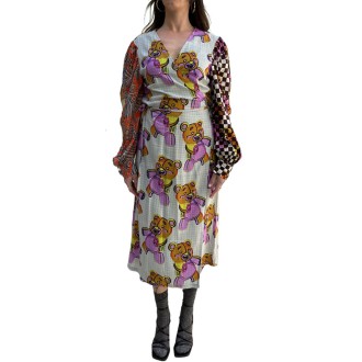ABITO KIMONO ORSI CHECK MULTICOLOR