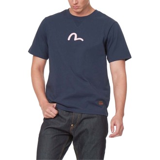 EVISU BASIC CREWNECK SS TEE WITH SEAGULL PRINT DARK NAVY