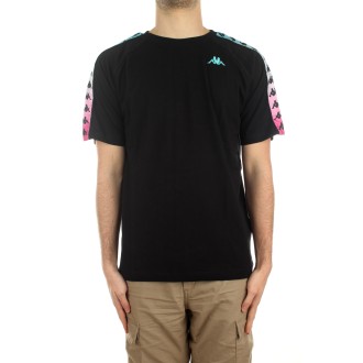 222 BANDA COEN DEGRADE T-SHIRT BLACK-TURQUOISE-FUXI