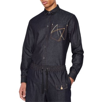 Armani Exchange Camicie Denim Uomo Indigo Denim