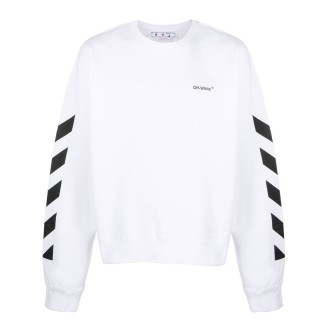 Off White `Diagonal Helvetic` Oversized Crewneck Sweater