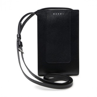 Marni - Black Saffiano Leather Phone Case