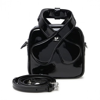 Courreges - Black Leather Loop Tote Bag