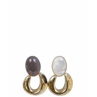 D'Estree white and grey Sonia Eggs earrings