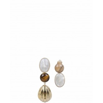 D'Estree beige and white Sonia Shell earrings