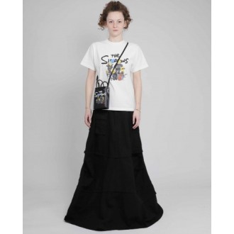 Balenciaga black maxi cargo skirt