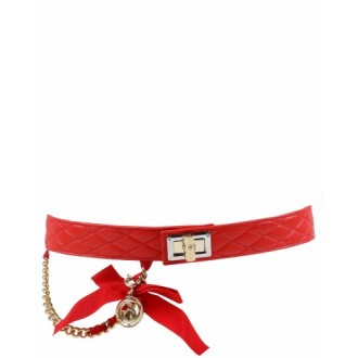 Lanvin red Happy quilted belt