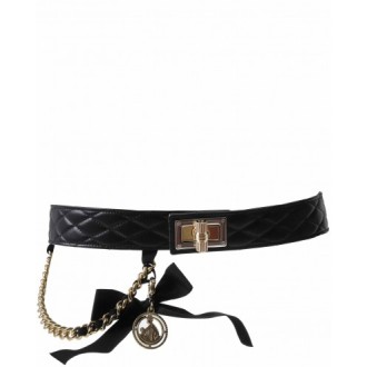 Lanvin black Happy quilted belt