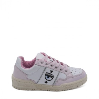 Chiara Ferragni - Pink And White Leather Sneakers