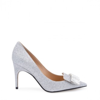 Sergio Rossi - Crystal Glitter Leather Pumps