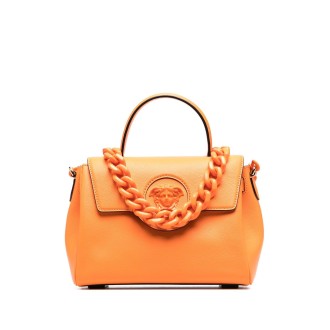VERSACE Borsa tote in pelle arancio