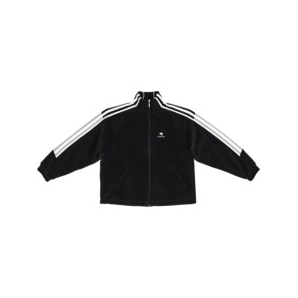 BALENCIAGA giacca sportiva nera e bianca con logo Balenciaga ricamato