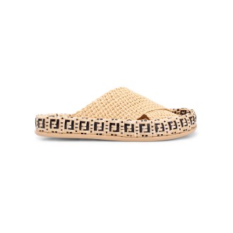 Fendi 'Reflective' Rafia Sandals 38