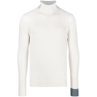 ELEVENTY maglione a collo alto in lana bianco latte