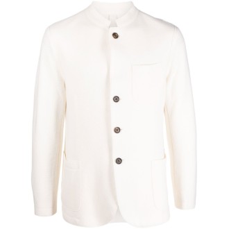 ELEVENTY blazer monopetto in lana bianca