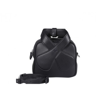 Courreges - Black Leather Loop Mini Tote Shoulder Bag
