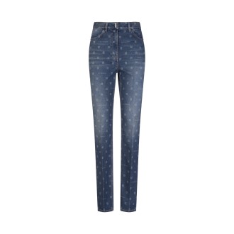 GIVENCHY Jeans Slim Fit Donna In Denim GIVENCHY 4G Blu<BR/>