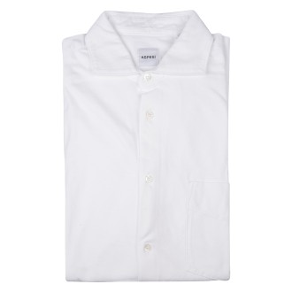 ASPESI Camicia Uomo In Jersey Di Cotone Bianco