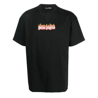 Palm Angels `Gd Burning Logo` Classic T-Shirt