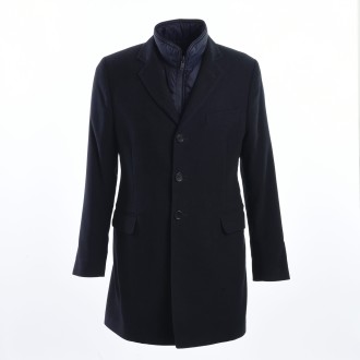 <p>Cappotto in fustagno di cotone blu</p>