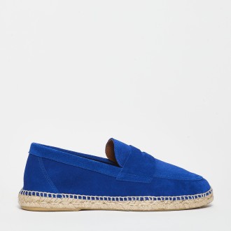 <p>Mocassino espadrillas in camoscio bluette</p>