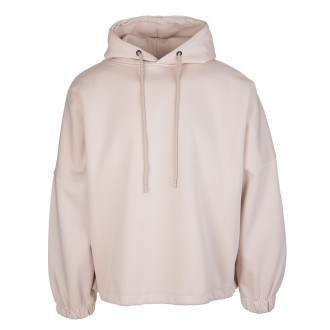 THE FUTURE Felpa Oversize Basic Con Cappuccio Beige
