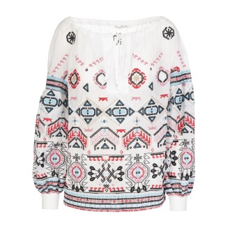 ERMANNO SCERVINO Blusa Bianca Donna Con Ricamo Etnico