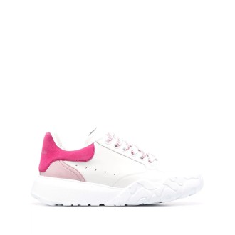 ALEXANDER MCQUEEN Sneakers Trainer Court Oversize Bianche e Fucsia Donna