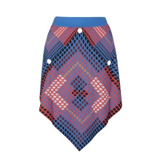 PACO RABANNE Gonna Corta Asimmetrica a Quadri Multicolore