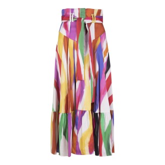 STELLA JEAN Gonna Midi Donna Con Stampa Multicolore