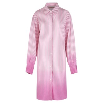 MARNI Abito Chemisier Midi Donna In Popeline Spugnato Rosa