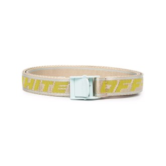 OFF-WHITE Cintura Industrial Mini In Tessuto Beige e Lime - Donna
