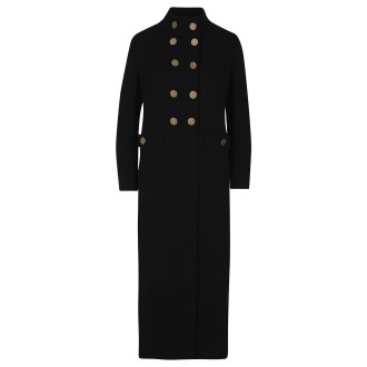CHARLOTT Cappotto Doppiopetto Lungo Donna In Lana Nera