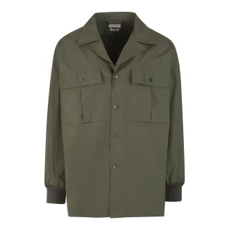 ALEXANDER MCQUEEN Camicia Oversize McQueen Graffiti Uomo In Cotone Verde Kaki