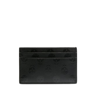 ALEXANDER MCQUEEN Porta Carte Biker Skull Nero Uomo