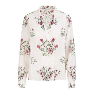 GIAMBATTISTA VALLI Blusa Donna In Seta e Crepe Avorio Con Stampa Floreale